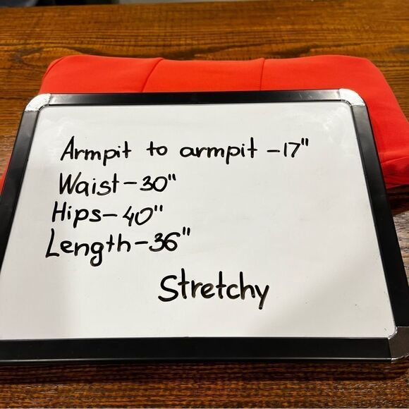 Solid blood orange color sleeveless scoop neck dress - Picture 11 of 14